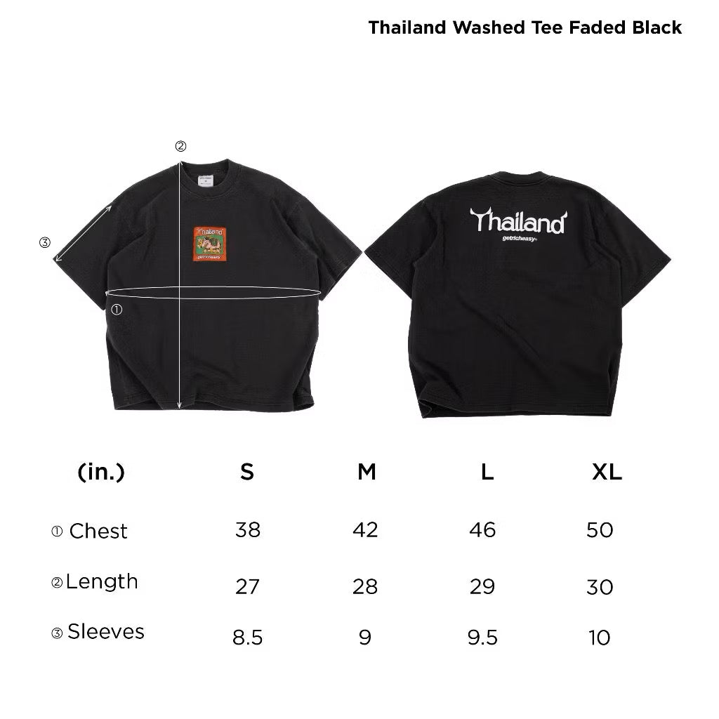 ￼Thailand Elephant Tee faded black