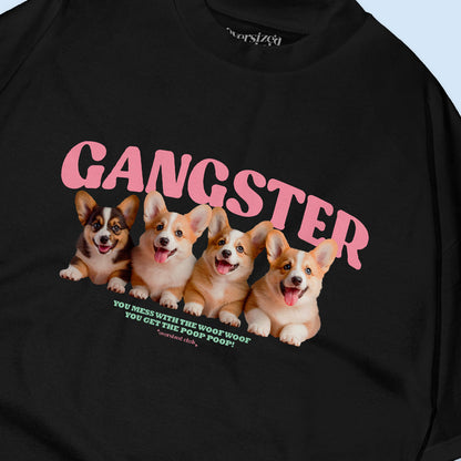 Gangster Corgi Oversized T-shirt - Black