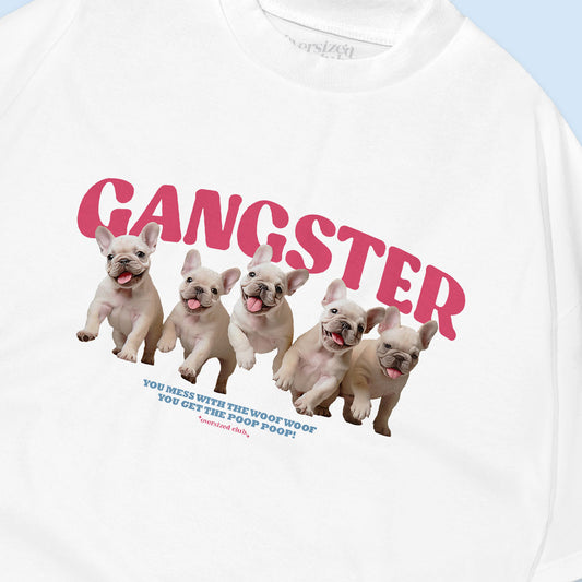 Gangster Frenchie Oversized T-shirt - White