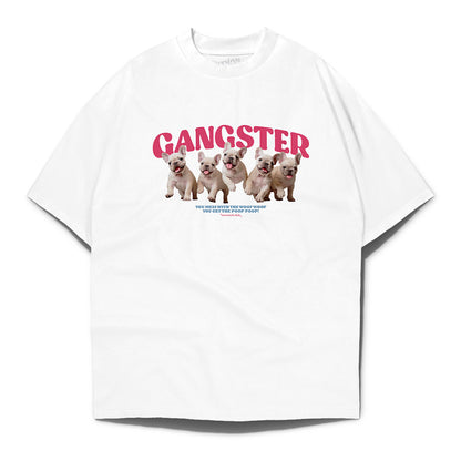 Gangster Frenchie Oversized T-shirt - White