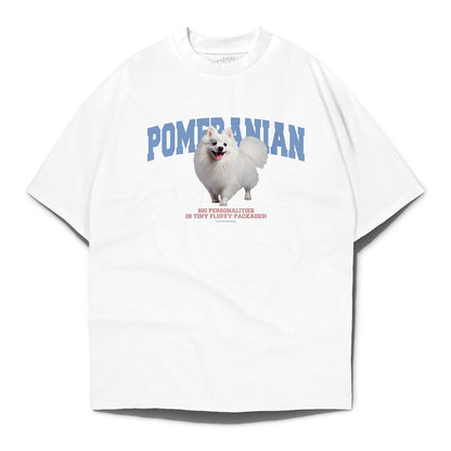 Pomeranian White Oversized T-shirt - White