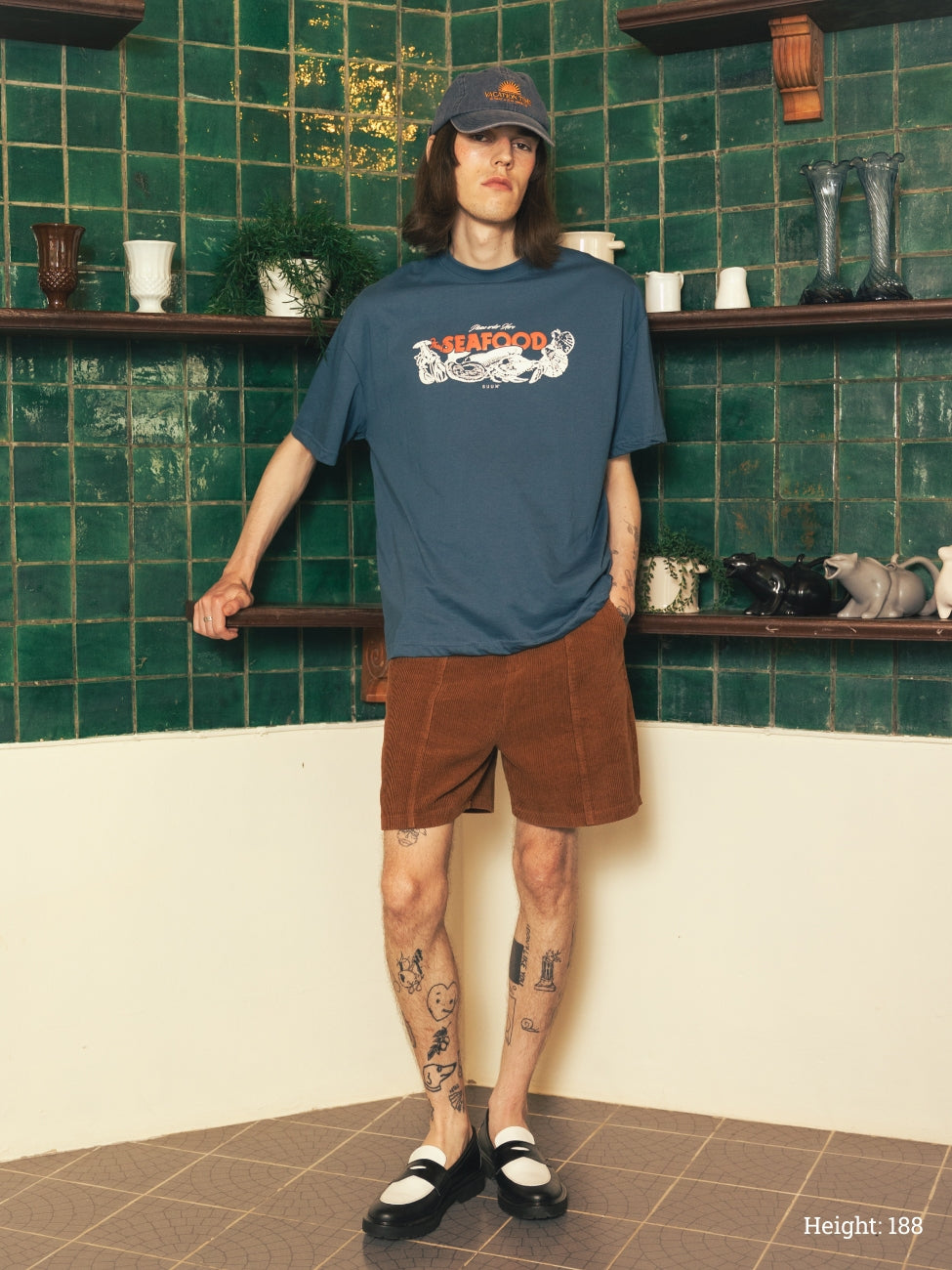 Seafood Oversized T-shirt - Navy