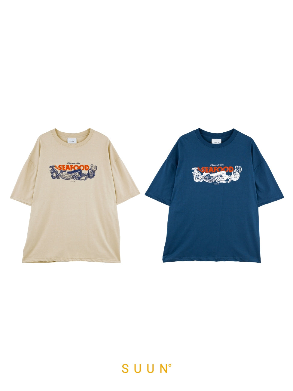 Seafood Oversized T-shirt - Navy