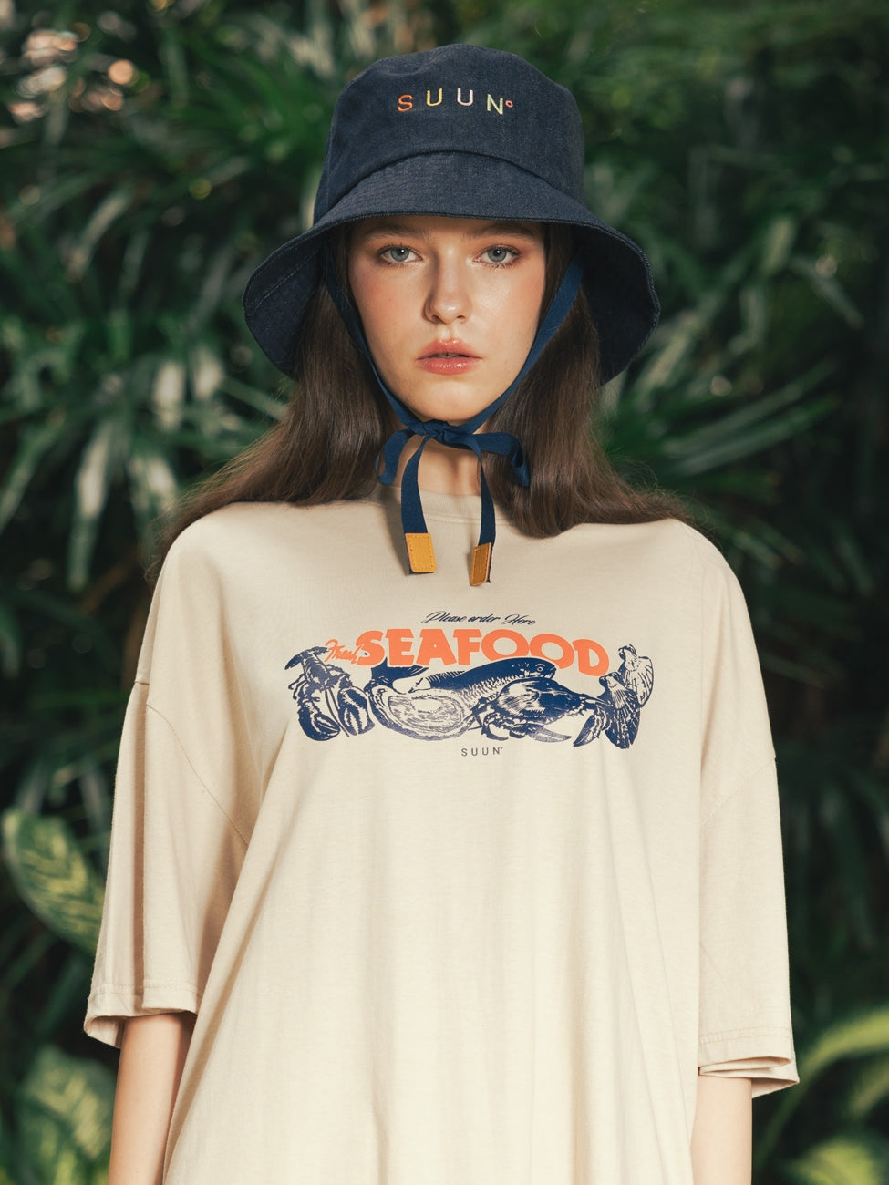 Seafood Oversized T-shirt - Beige